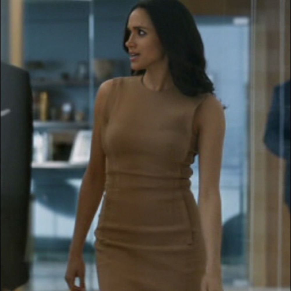 Alexander wang camel tan sheath dress